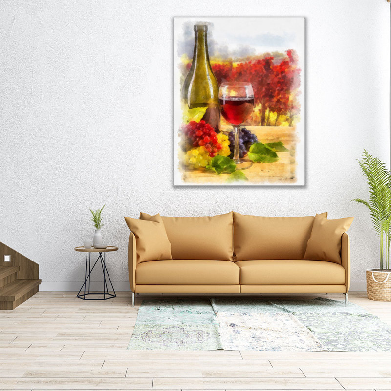 «Wine II», reproduction d'art sur toile, H 30 po x l 24 po
