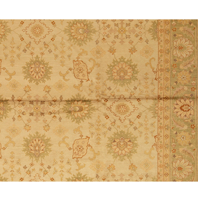 Hand Knotted Wool Oriental Area Rug in Black And Beige