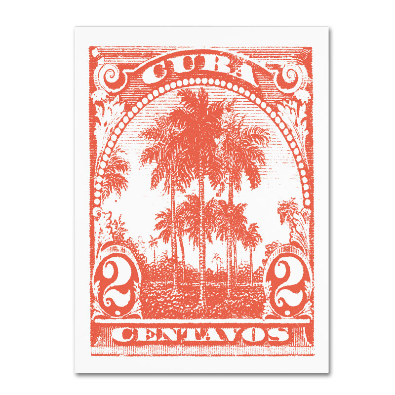 « cuba stamp ix brillante », affiche rétro sur toile tendue, H 32 po x l 24 po