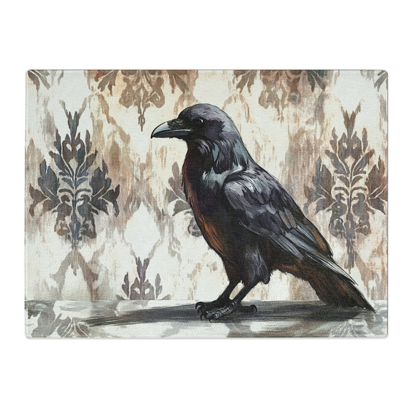 Raven Art  Glass Chopping Board