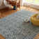 Nourison Washable Charm 2'2" x 8' Blue Ivory Modern Indoor Rug