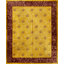Tapis jaune / doré orange antique en laine noué à la main des années 1920