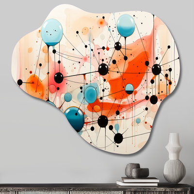 Colorful Mid Century Abstract Atomic I - Asymmetrical Abstract Midcentury Metal Wall Art, Cloud Metal Wall Sculpture Print