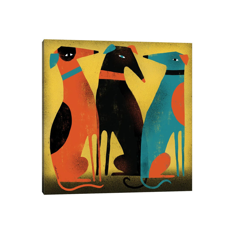Greyhounds by Terry Runyan - Wrapped Canvas Giclee Art Print, 93.98 cm H x 93.98 cm W x 3.175 cm D