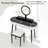Kiree 4-Drawer Lighted Mirror Vanity Set with Stool-978678698