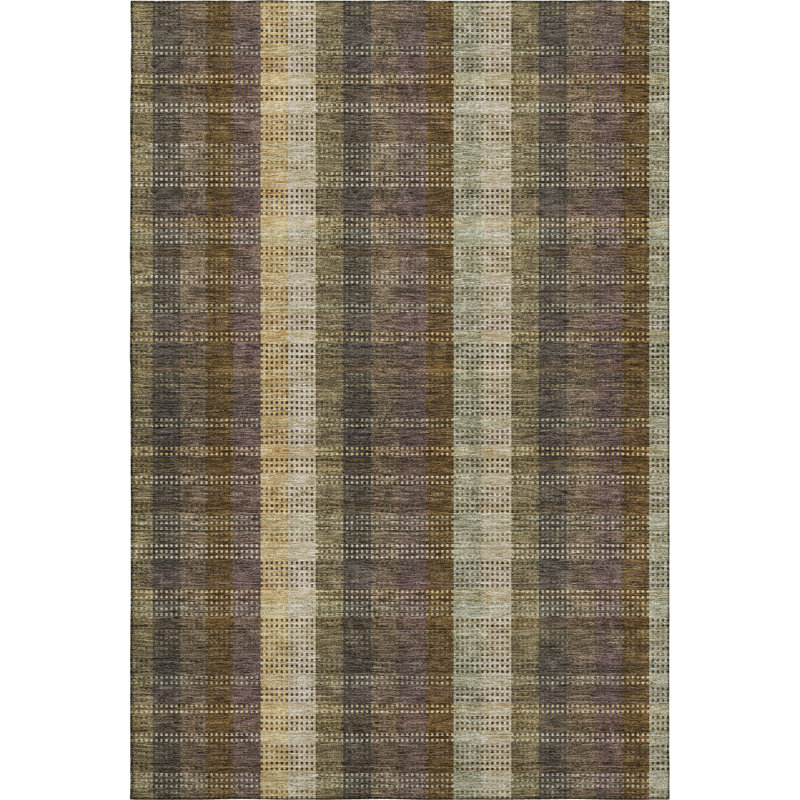 Premium Machine Washable Prisco Brown Rug, Rectangle 2'6" x 3'10"