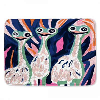 Tapis de bain coloré Emu Illustration