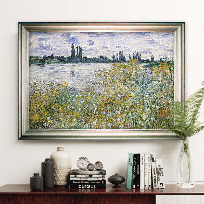 « le fleurs near theuil », impression, H 28 po x l 38 po x P 1,5 po, Cadre argenté, Blanc mat