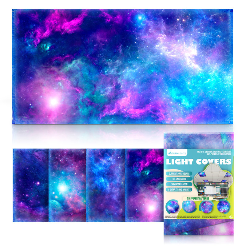 Purple Nebula Magnetic Polyester Fluorescent LED Light Covers