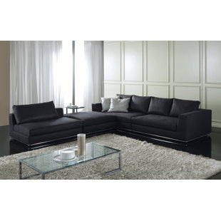 Leonard 118.1" Wide Microfiber/Microsuede Right Hand Facing Modular Corner Sectional