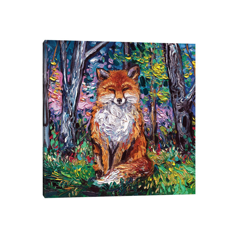 The Red Fox by Aja Trier - Wrapped Canvas Painting, 93.98 cm H x 93.98 cm W x 3.175 cm D