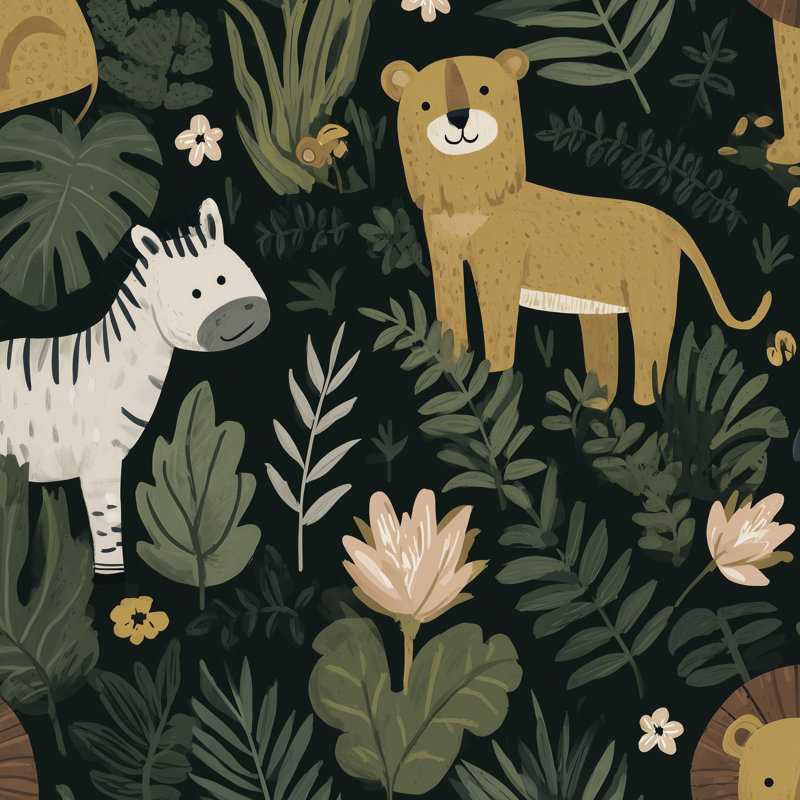 Papier peint Jungle, Peler et coller