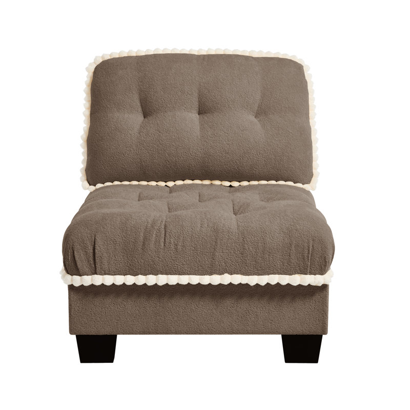 Armless Sofa Chenille-Brown
