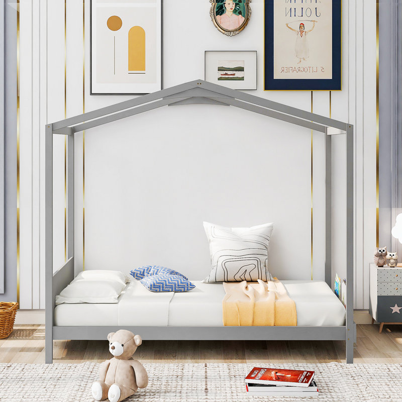 Lit plateforme 75,13 po, gris