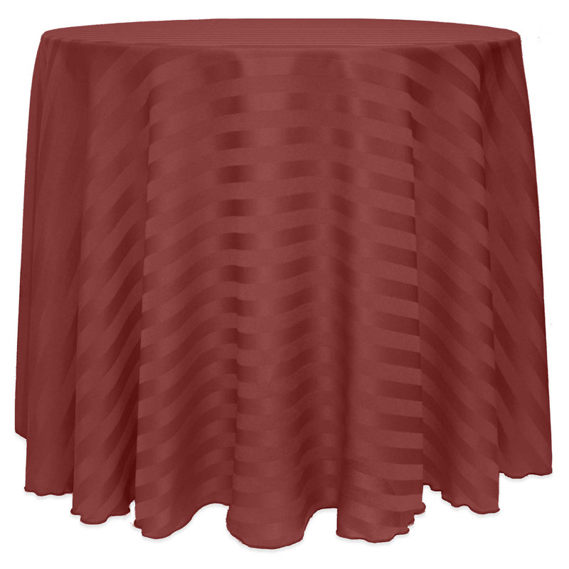 Ultimate Textile Satin Stripe Rectangular Tablecloth, 120" x 120", Brick, 1