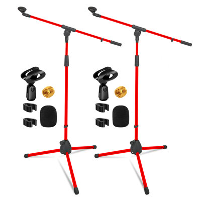 5 Core Tripod Mic Stand Pair Heavy Duty Height Adjustable Floor Microphone Boom Arm Pedestal Para Microfono for Singing On Stage Studio