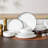 12 Piece Porcelain China Dinnerware Set - Service for 4