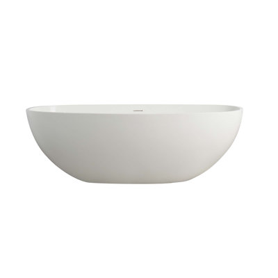 65.2" Freestanding Solid Surface Soaking Bathtub For Bathroom