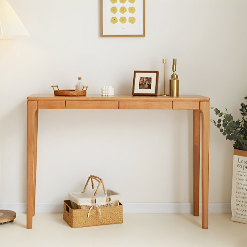 Console en bois massif Caley, H 33,5 po x l 51,2 po x P 13 po