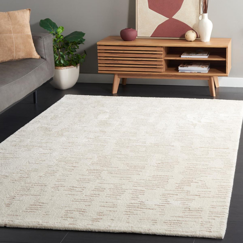 Alurd Machine Woven Ivory/Beige Rug, Rectangle 122 x 183cm