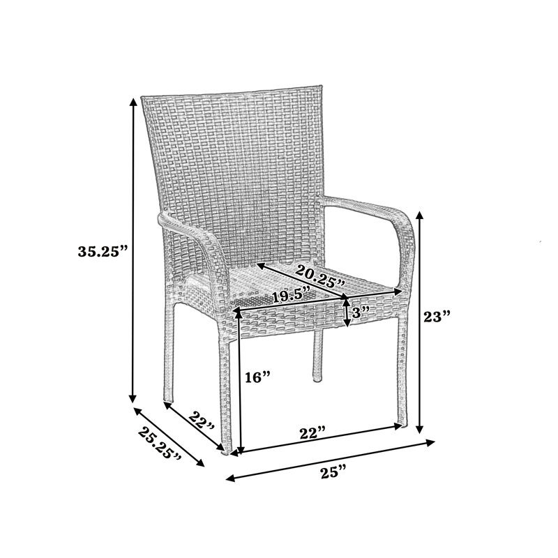 Chaises empilables grises en PE 4 pièces, avec un style moderne, une apparence polyvalente, une fonctionnalité et un grand espace pour asseoir une chaise empilable de 4, avec design, tissage, durabilité et durabilité