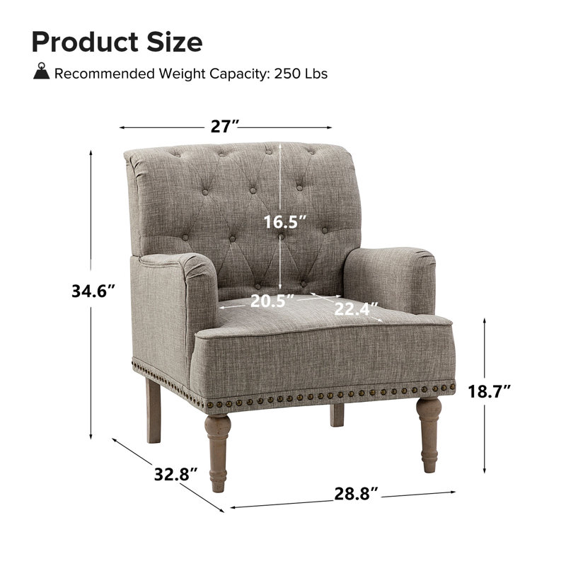Fauteuil Wilkey, Polyester gris