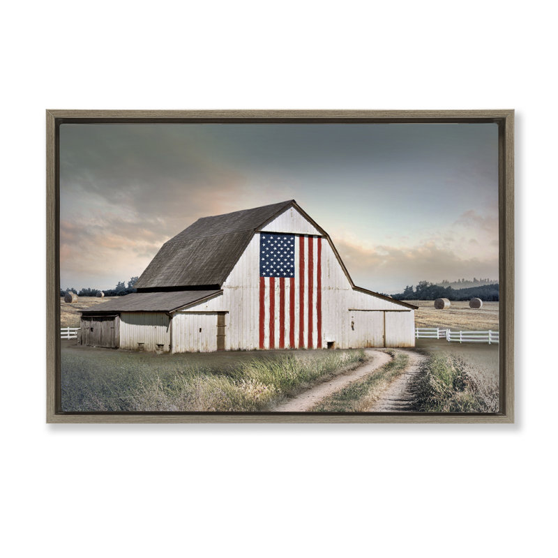 Cadre flottant Land That I Love Barn, design par CAD Designs, H 21 po x l 31 po, Montalcino orme flottant encadré