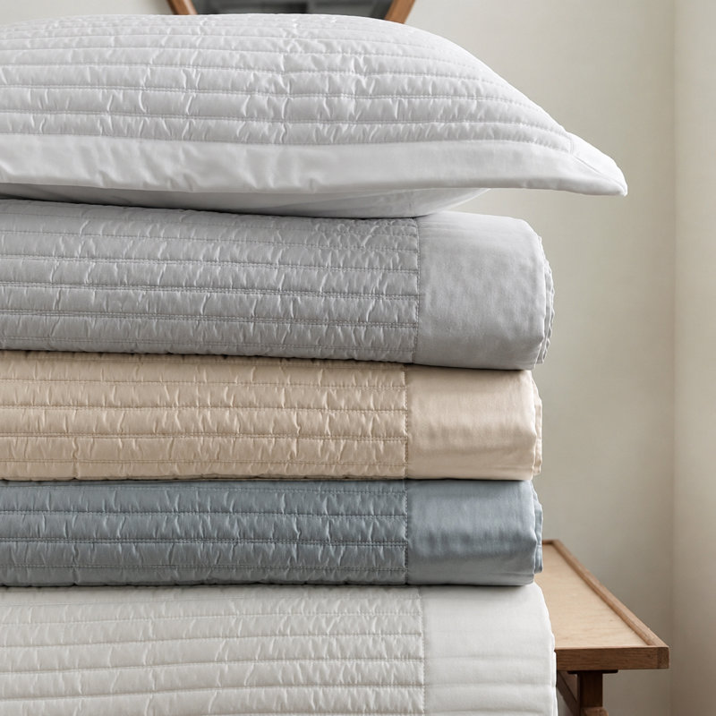 Monroe Quilt, Queen Quilted Coverlet, Latte
