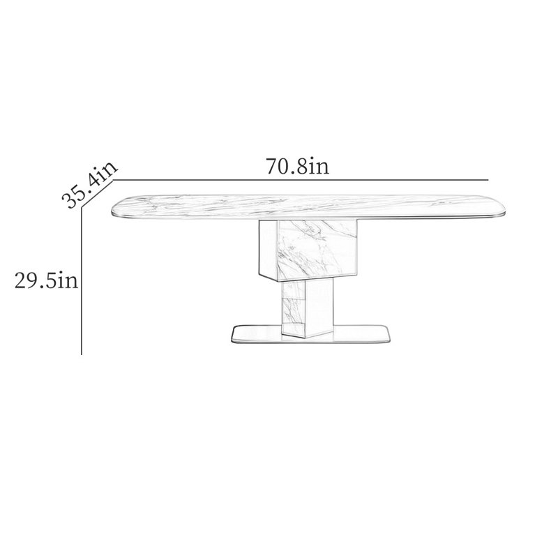 Table de salle à manger Simple, H 29,5 po x L 70,8 po x l 35,4 po