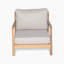 Ensemble de conversation en bois d'acacia, fauteuil club et table basse avec coussin résistant à l'eau, teck et beige