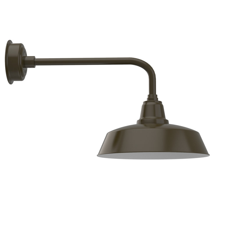 Luminaire de grange d’extérieur à del Vandervliet, Bronze acajou, 15.125" H x 28.25" W x 12.25" D