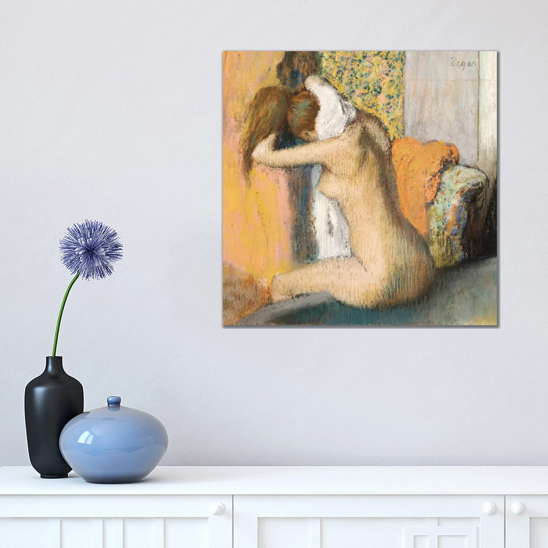 After The Bath by Edgar Degas - Wrapped Canvas Painting