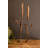  Set of Two Metal Taper Candle Holders Trumpet and Saxophone Design Decorative Tabletop Decor Accent Brown Distressed Finish