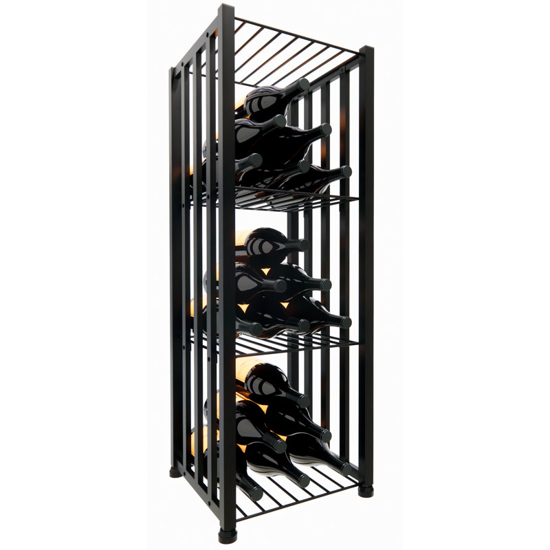 Lacey 48 Bottle Floor Wine Bottle Rack in Black