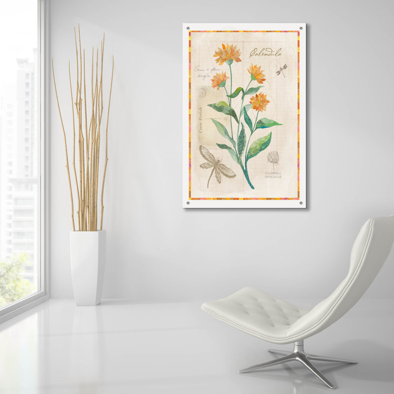  Art mural en verre acrylique, 24 po x 36 po «Calendrier Flora» par Fiona Stokes-Gilbert, H 36 po x l 24 po