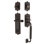 Nostalgic Warehouse Egg & Dart Plate C Grip Handleset with Single Cylinder Deadbolt and Fleur Lever