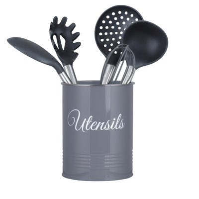 Metal Round Utensil Crock
