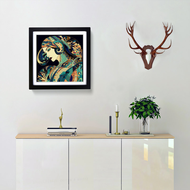 Single Picture Frame Print on Wood, Black