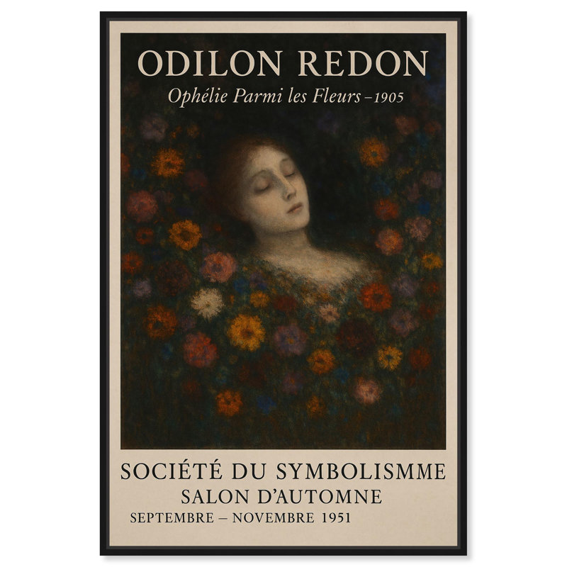 «Redon's Beauty», affiche sur toile par Art Remedy, H 16 po x l 11 po, Structure noire