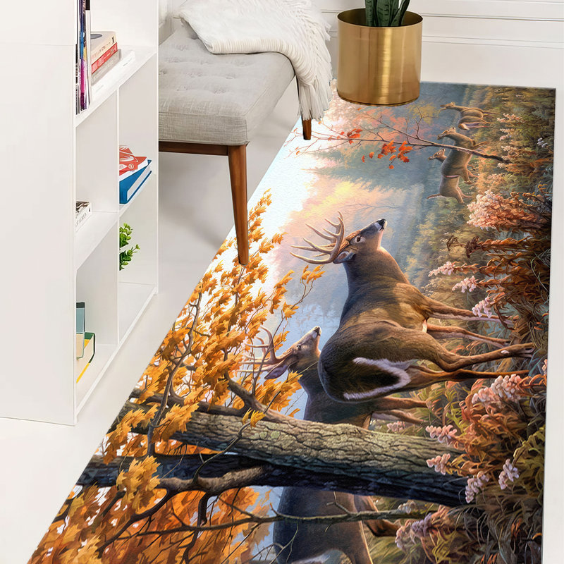 Highly Detailed Soft Pile Rug with Elegant Floral and Botanical Print Ideal for Enhancing the Aesthetic Appeal of Any Living Space