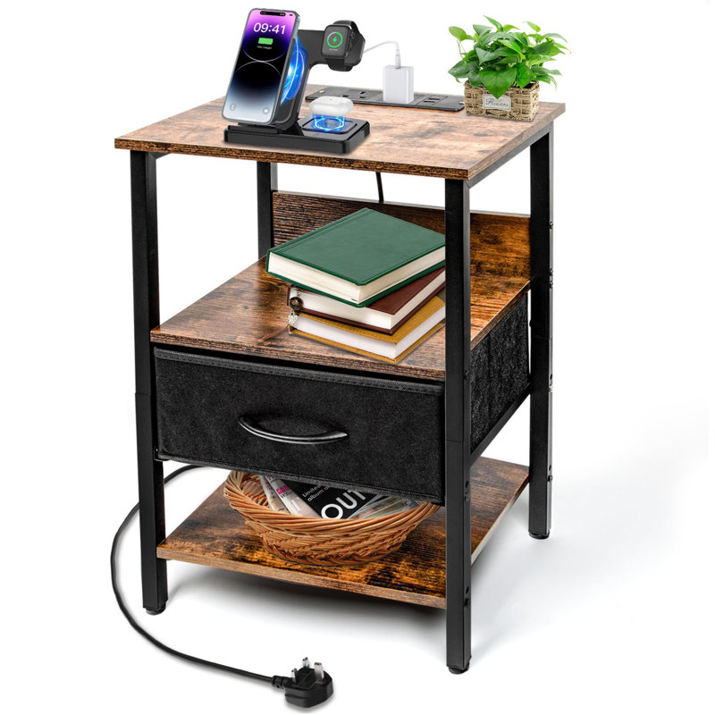 Arbella 40cm W Metal Bedside Table