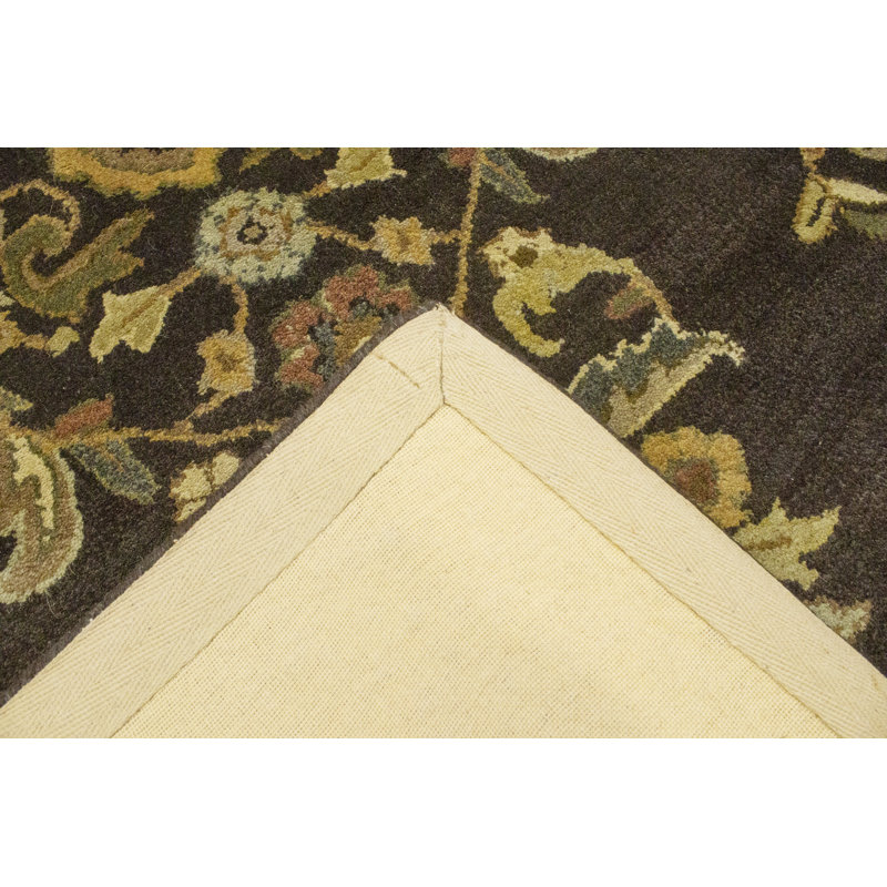 Tapis brun / gris en laine noué à la main Annunziata