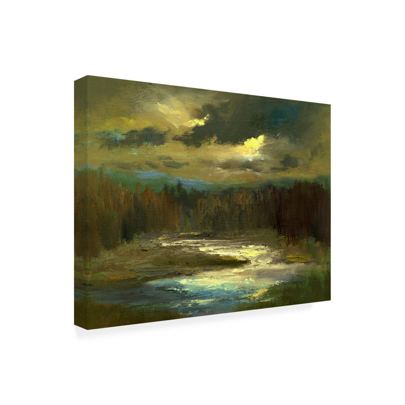 Bilen crépuscule sur la rivière sur toile, H 18 po x l 24 po x P 2 po
