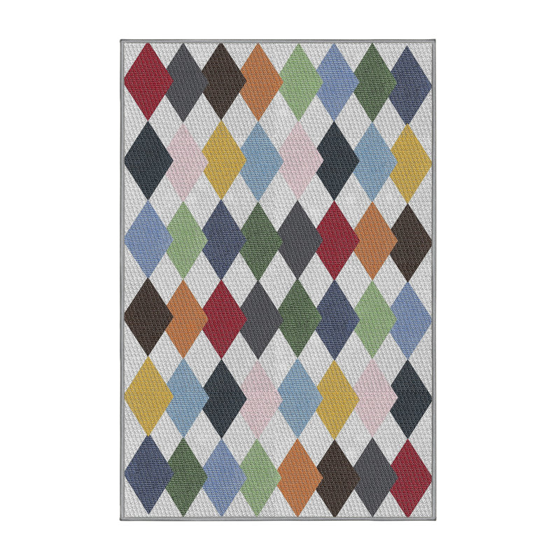 Tapis géométrique rouge / brun, Rectangle 8 pi x 12 pi