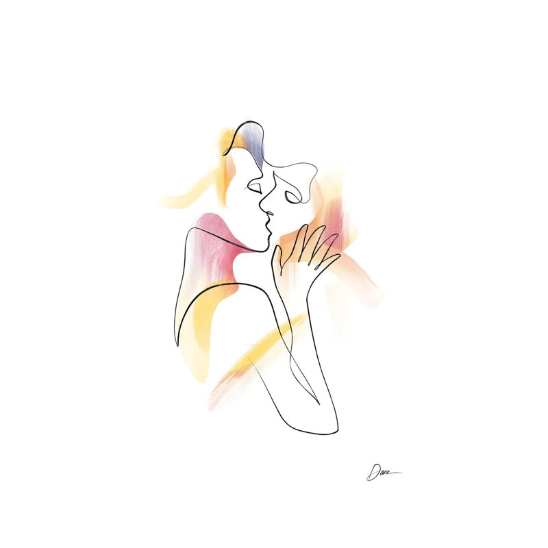 Eros No 2 - Erotic Line Art 1 Piece Wrapped Canvas Wall Art, 66.04 cm H x 45.72 cm W