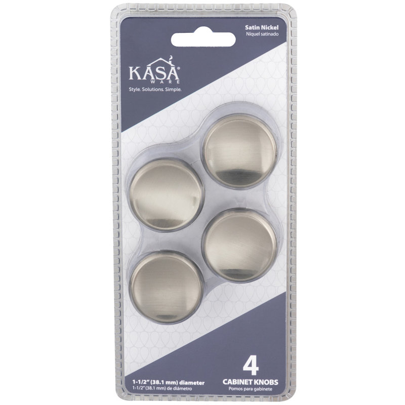 1 1/2" Diameter Mushroom Knob Multipack, Satin Nickel