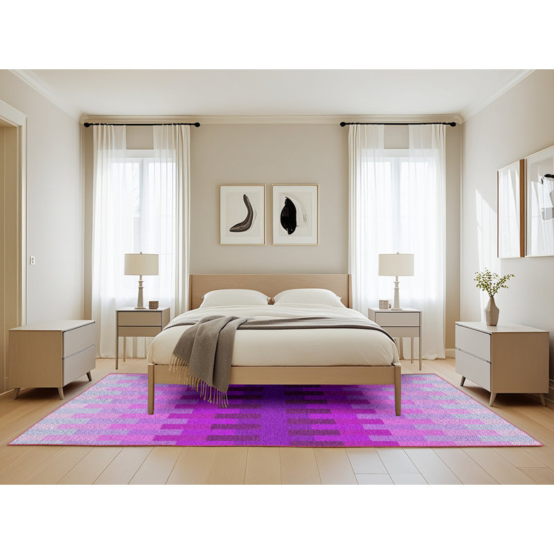 Tapis mauve à motif géométrique Kifer, Rectangle 5 pi x 8 pi