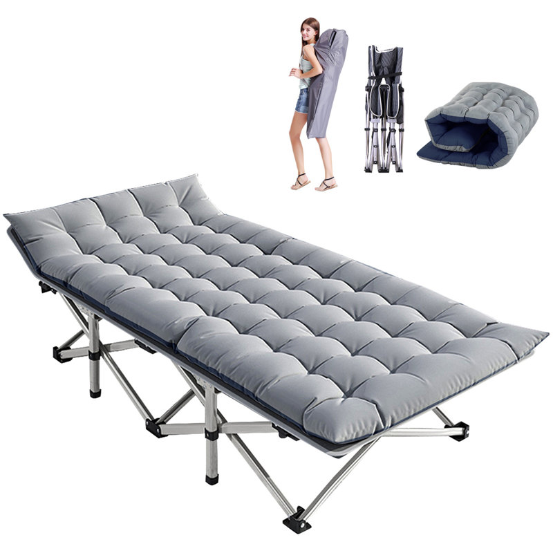 Folding Guest Bed with Mattress, Space-Saving Spare Bed for Small Rooms & Overnight Guests, Portable Foldable Bed, Standard & XL Sizes, Grey, Blue & Black