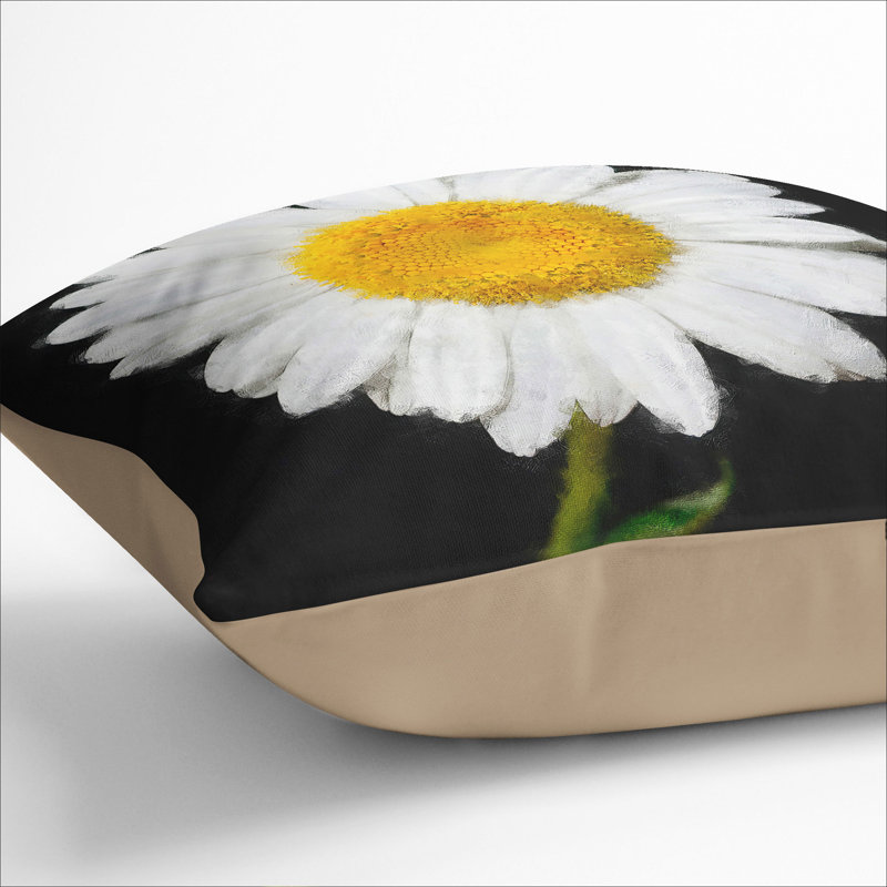 White Daisy Vol.6 Scatter Cushion, 55cm H x 55cm W x 20cm D, Stone