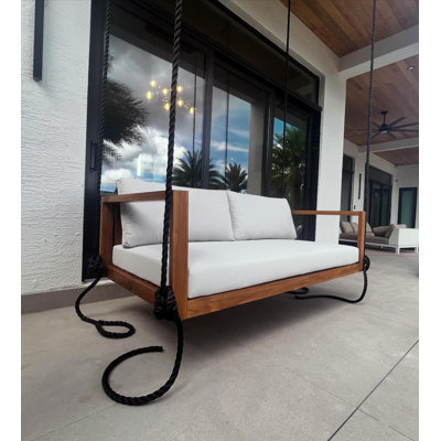 Delray Teak Swing Bed With Cushions